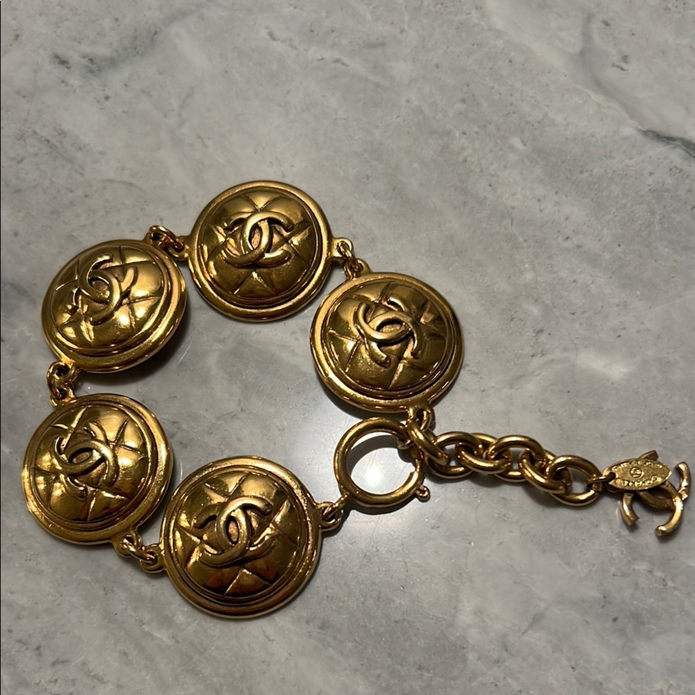 CHANEL Gold Medallion Bracelet